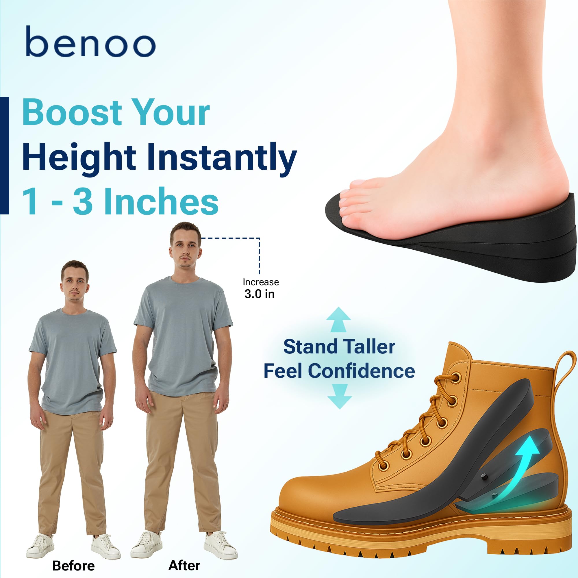 benoo capas apilables que permiten ajustar entre 1 y 3 pulgadas