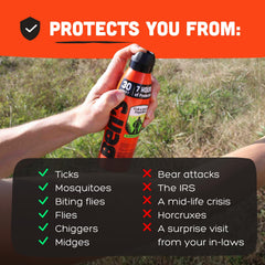 Ben's spray aplicado durante una caminata para protección inmediata