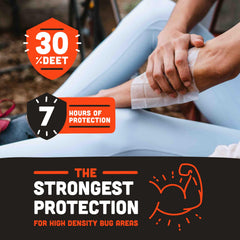Ben's toallita aplicada en brazo para protección durante excursión