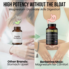 Etiqueta lateral de Berberine Mojo con ingredientes y pureza verificable