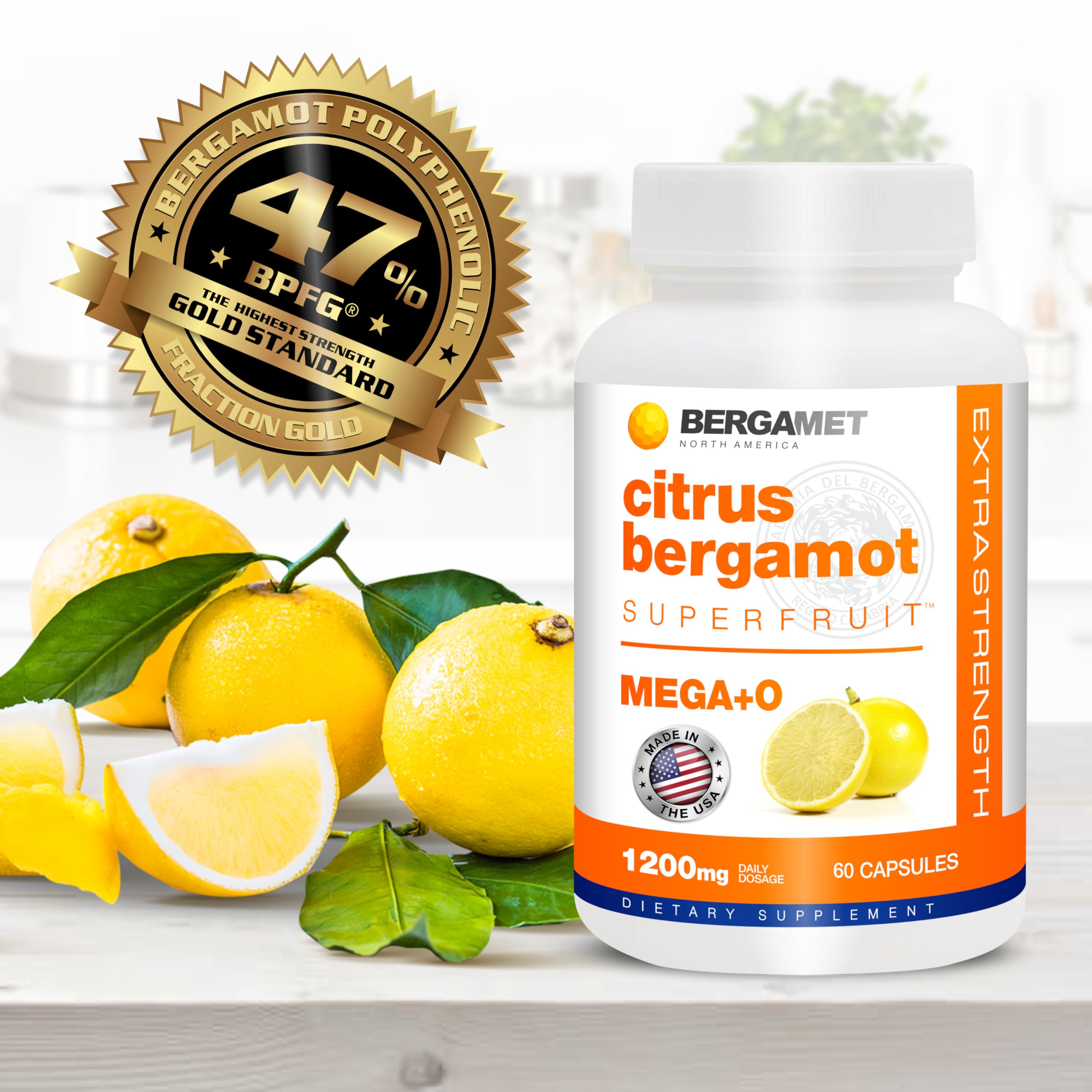 Persona en desayuno saludable con BergaMet junto a alimentos frescos