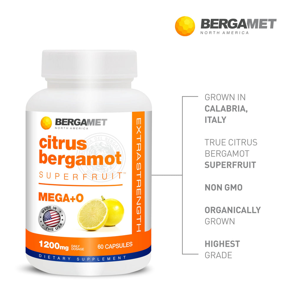 Etiqueta BergaMet con lista de ingredientes y porcentaje de polifenoles