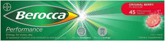 Berocca comparativa de tamaño del comprimido junto a una moneda