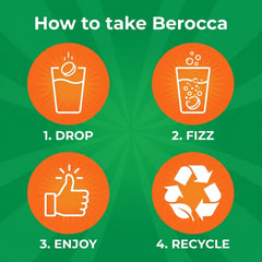 Etiqueta Berocca con lista de vitaminas y minerales visible