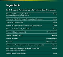 Frasco Berocca abierto con tabletas visibles, almacenamiento cómodo