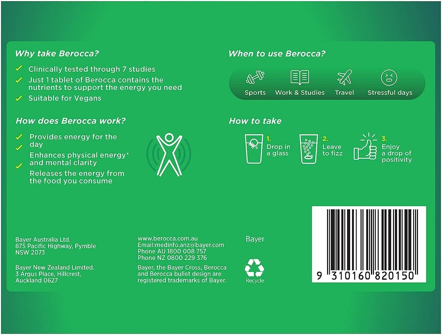 Berocca comprimido detalle de textura y aspecto efervescente