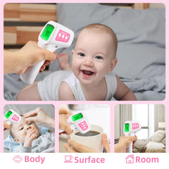 Berrcom Snomd pantalla retroiluminada mostrando colores para identificar fiebre