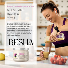 BESHA INC etiqueta nutricional destacando péptidos Verisol