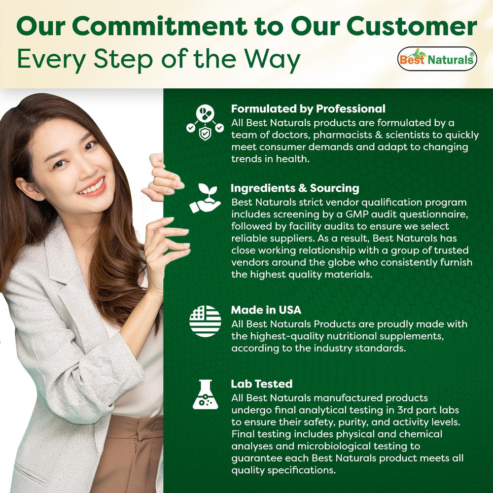 Best Naturals Alfa Lipoico, cápsulas sin color artificial para experiencia limpia.