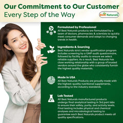 Best Naturals Alfa Lipoico, cápsulas sin color artificial para experiencia limpia.