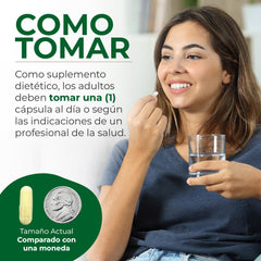 Best Naturals cápsulas junto a manos que las toman, conveniencia diaria