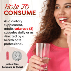 Best Naturals cápsula en mano para comparar tamaño y facilidad de ingesta