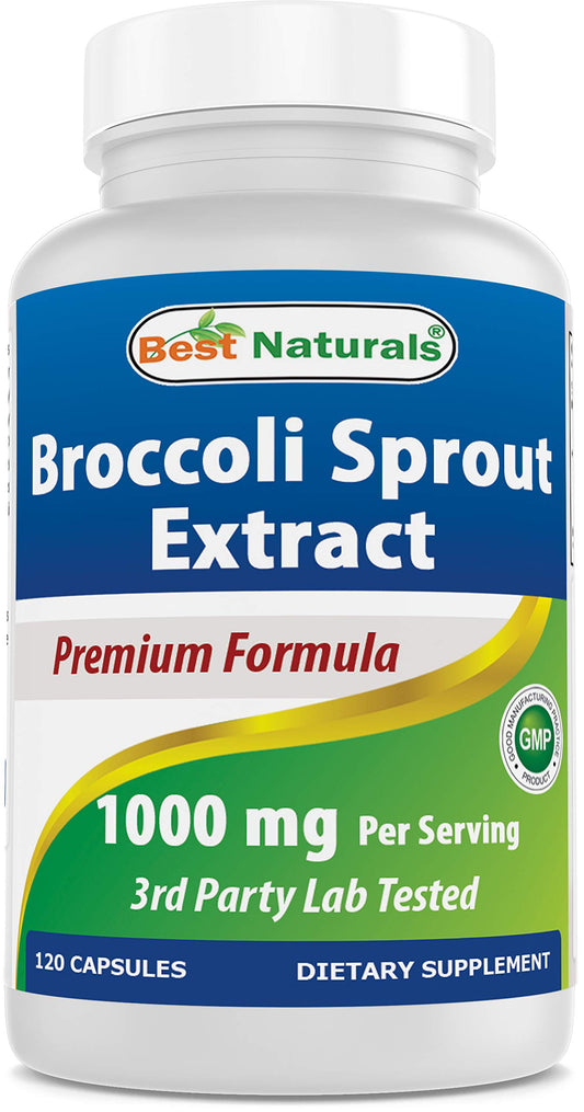 Best Naturals extracto de brócoli en cápsula para apoyo diario de nutrientes.