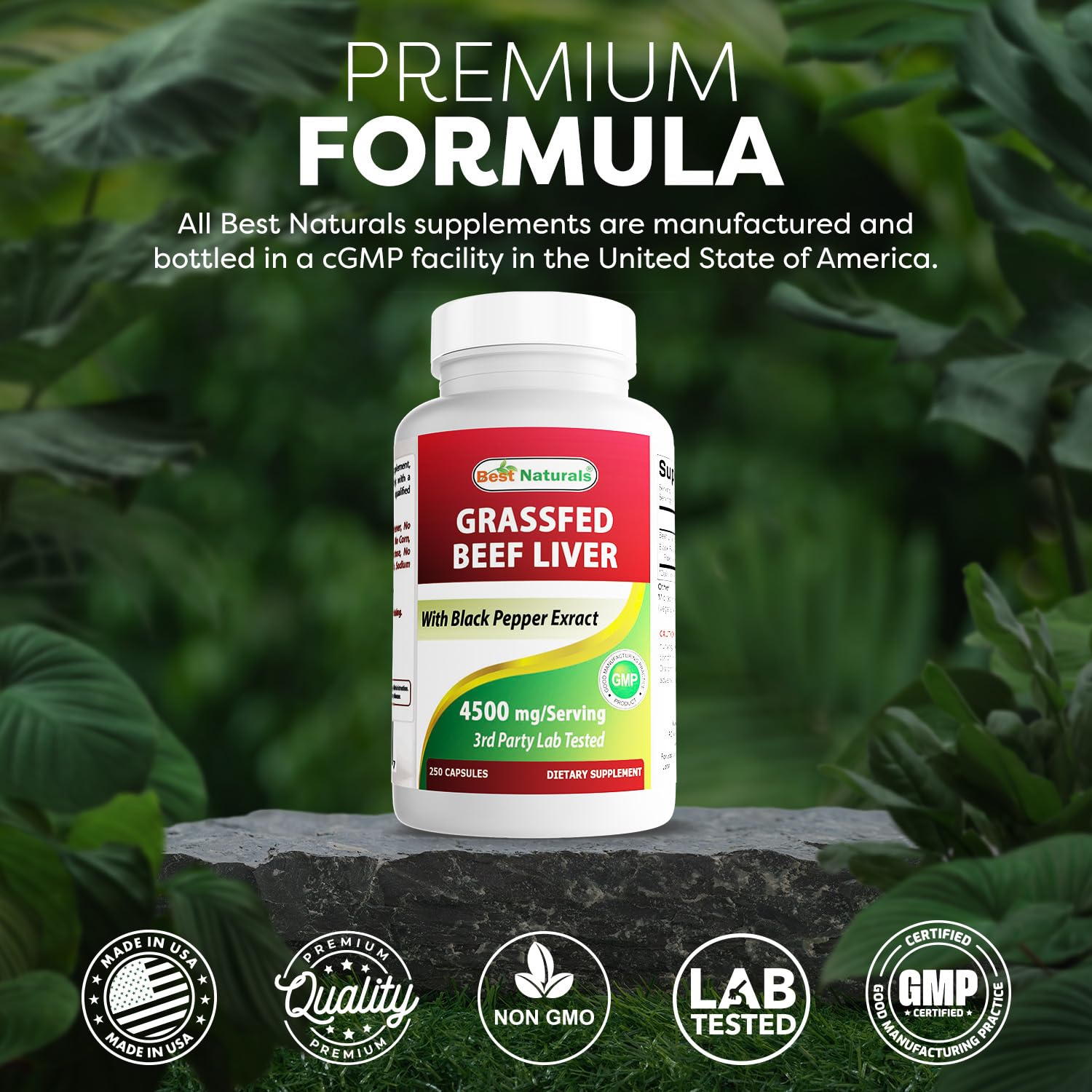 Best Naturals cápsulas en mano humana demostrando tamaño portátil y uso sencillo