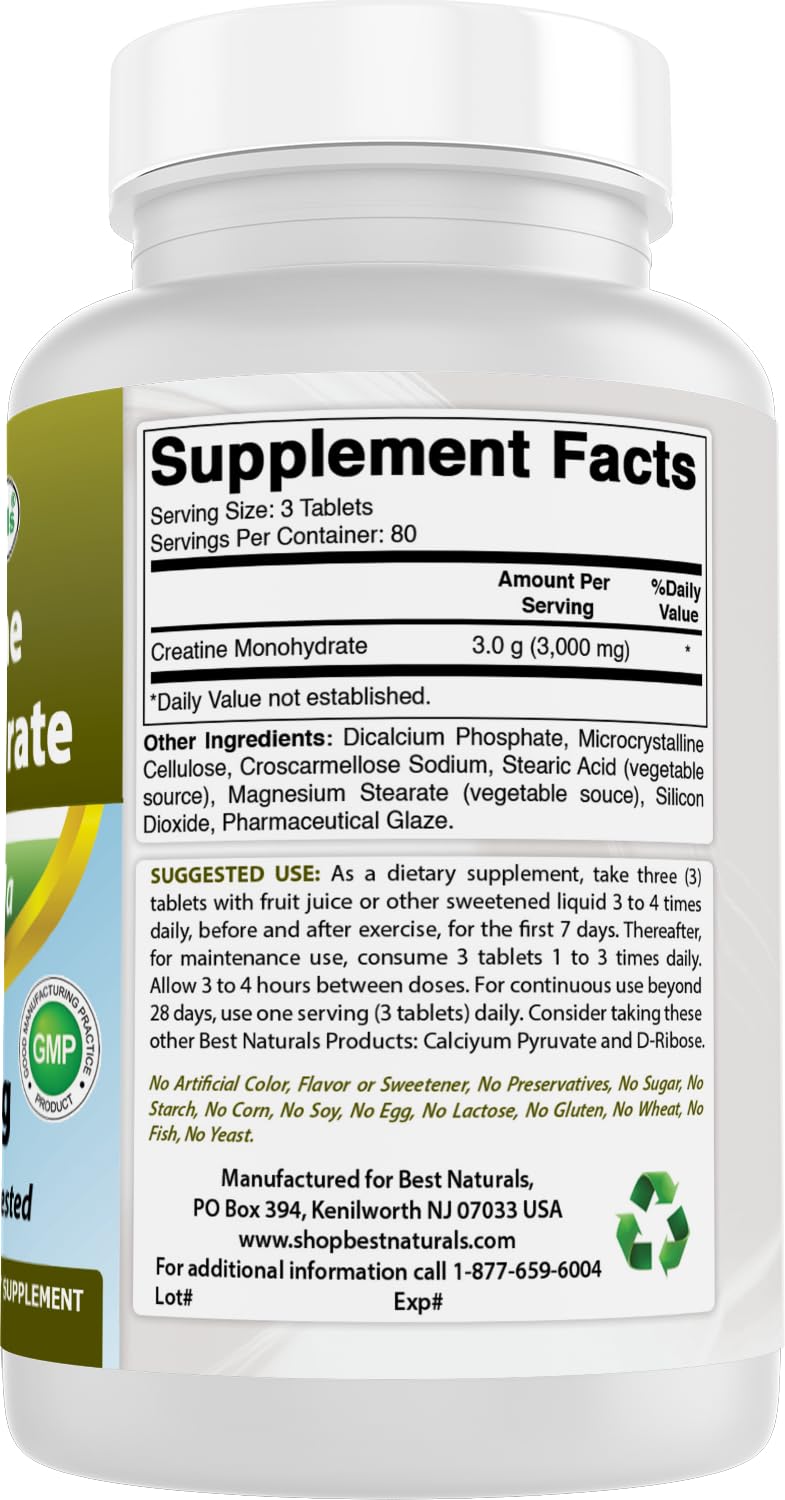 Best Naturals etiqueta nutricional enfocada en ingredientes y pruebas