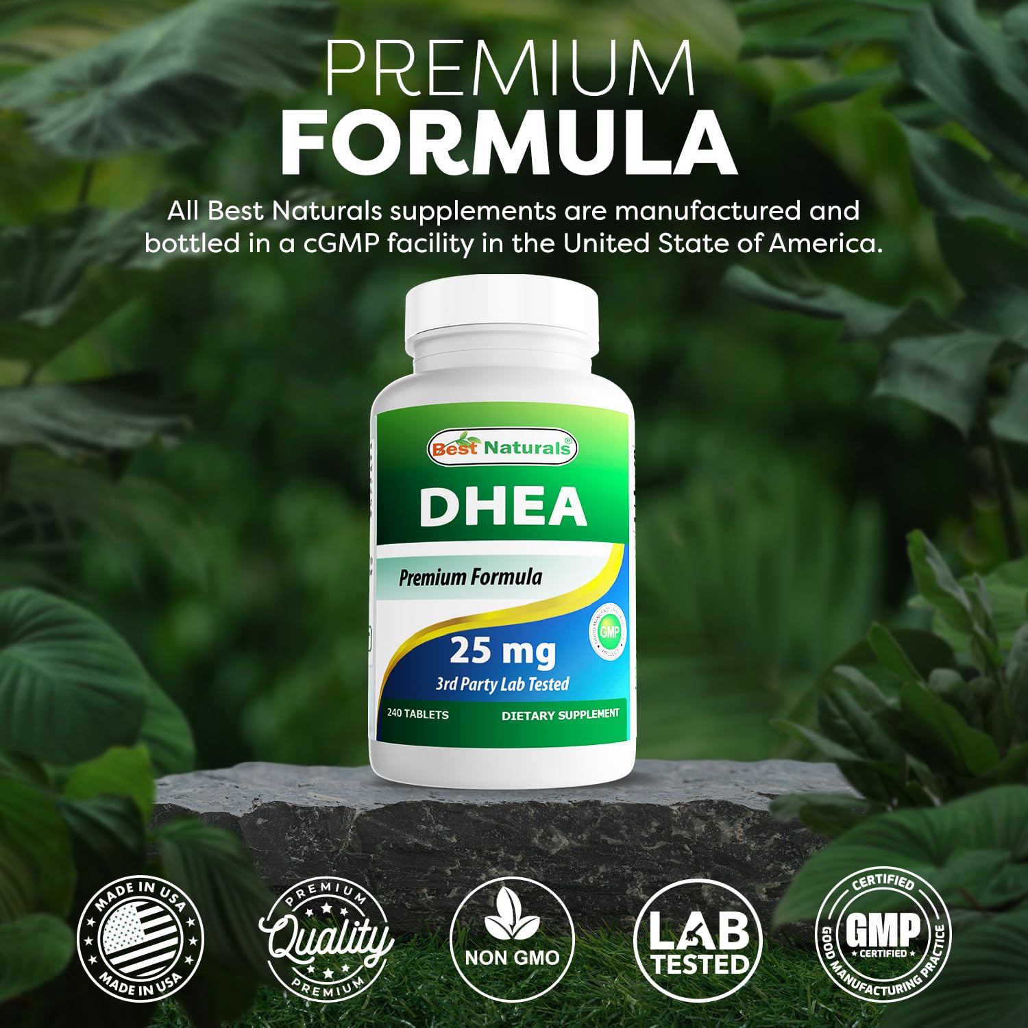Best Naturals frasco en mesa junto a plantas, presenta uso cotidiano y estilo de vida saludable