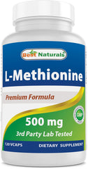 Best Naturals frasco frontal de L-Methionina 500 mg muestra presentación segura
