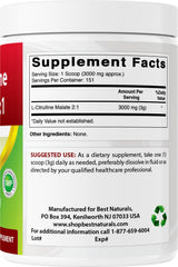 Envase abierto con polvo Best Naturals L-Citrulline Malate listo para medir y preparar porciones
