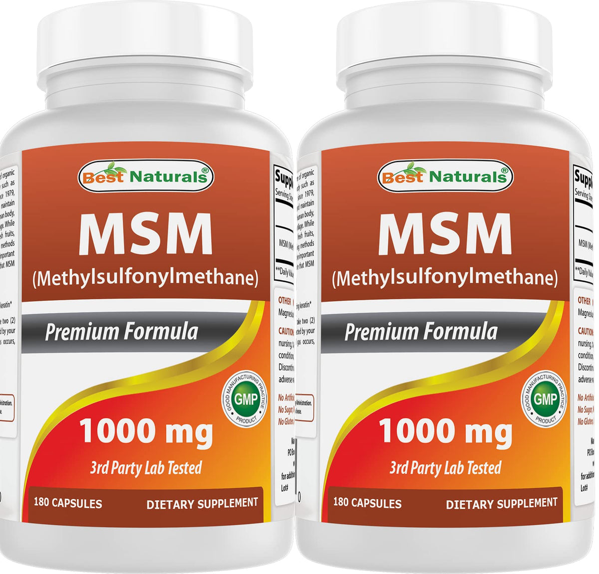 Best Naturals frasco frontal de MSM 1000 mg muestra presentación y cantidad