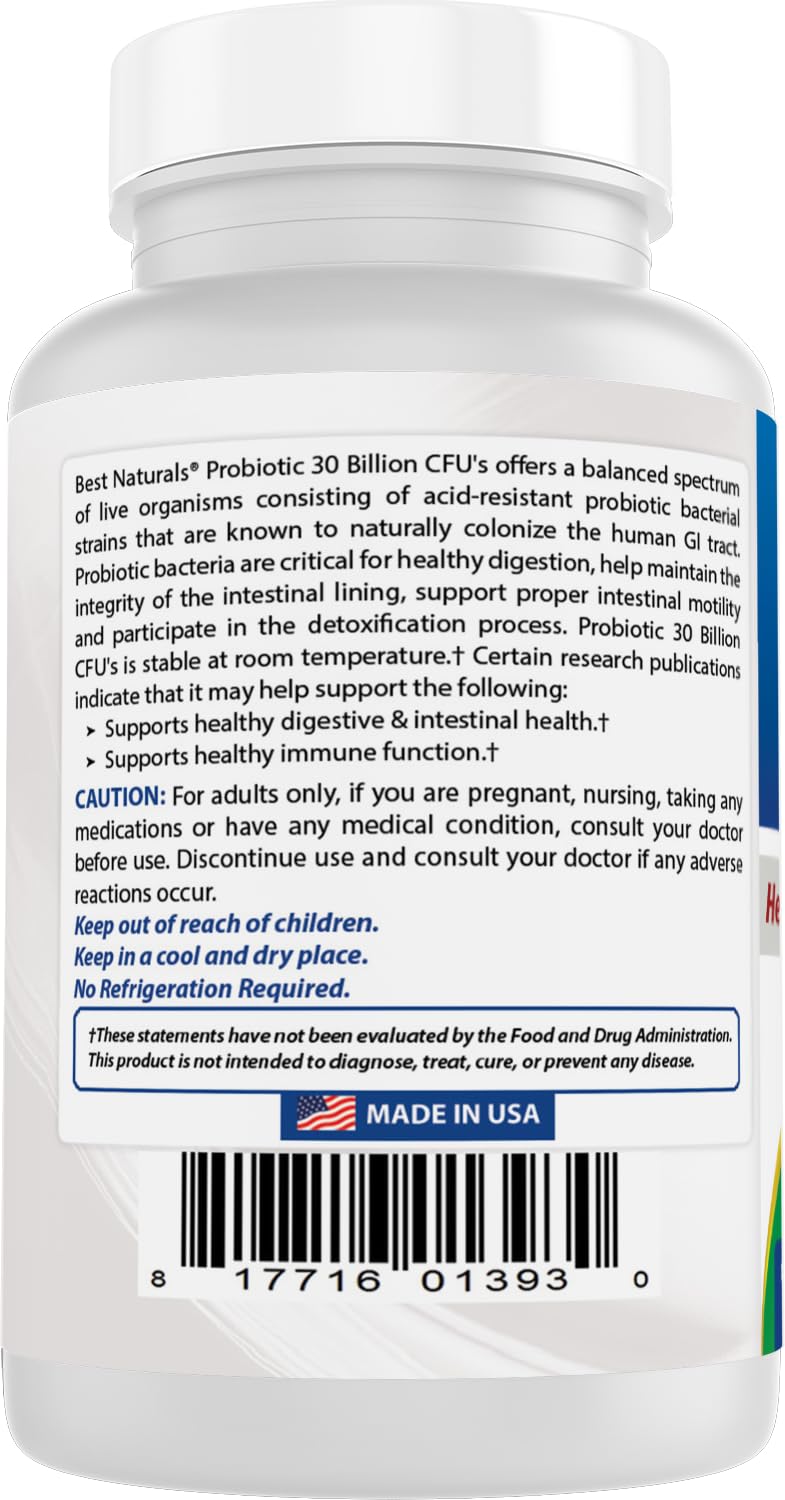 Best Naturals documentos de laboratorio y sello GMP junto al producto
