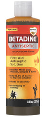 Betadine envase frontal mostrando marca y tamaño, protección inmediata