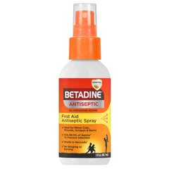 Betadine envase frontal spray mostrando diseño y tamaño práctico