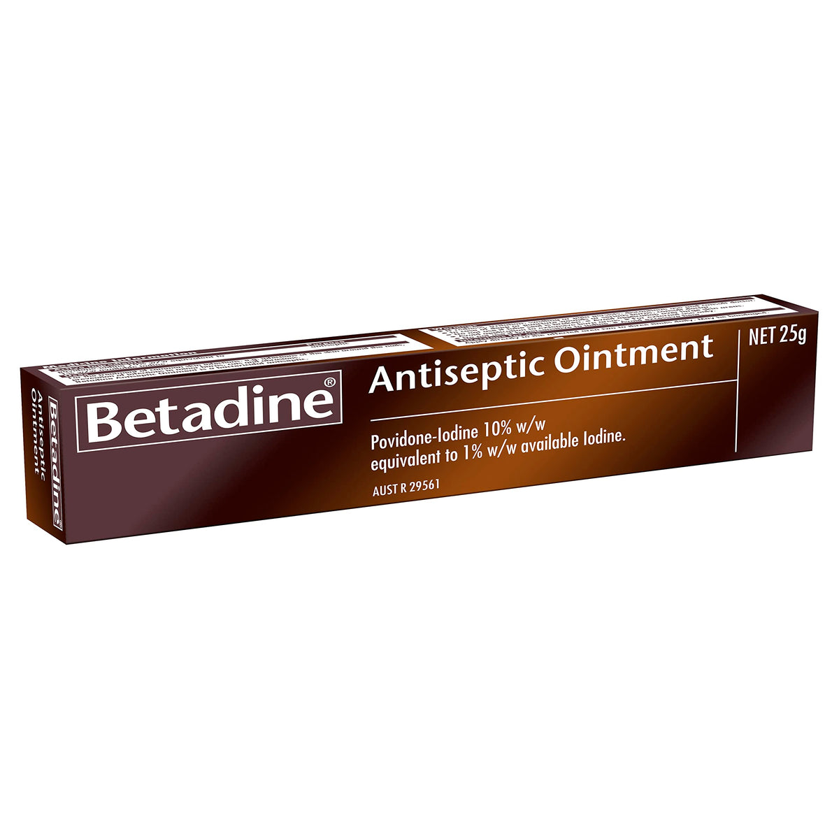 Betadine pomada envase frontal mostrando marca y presentación, claridad en uso