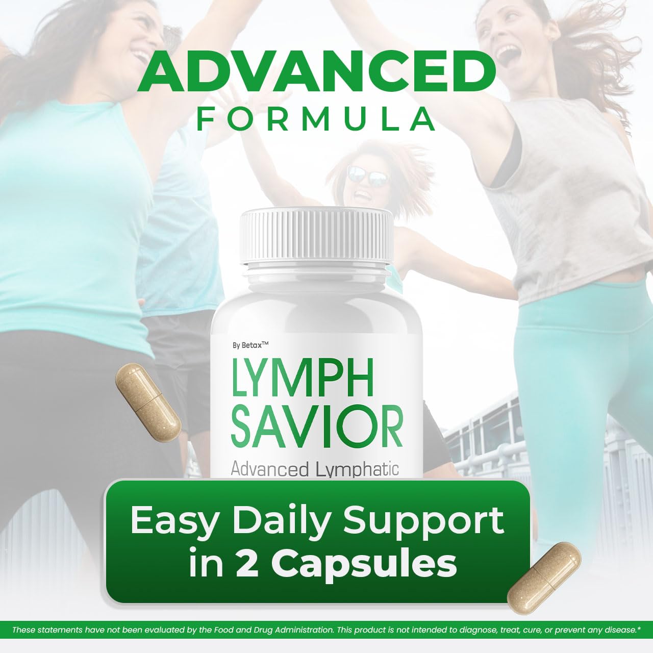 BetaX Lymph Savior envase abierto con cápsulas accesibles para uso diario