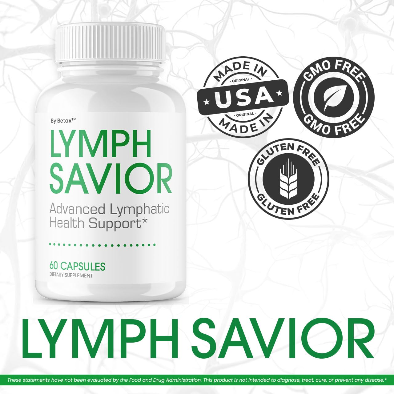 BetaX Lymph Savior comparación de tamaño junto a moneda para referencia de escala