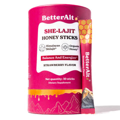 Better Alt empaque frontal mostrando 30 honeysticks y conveniencia