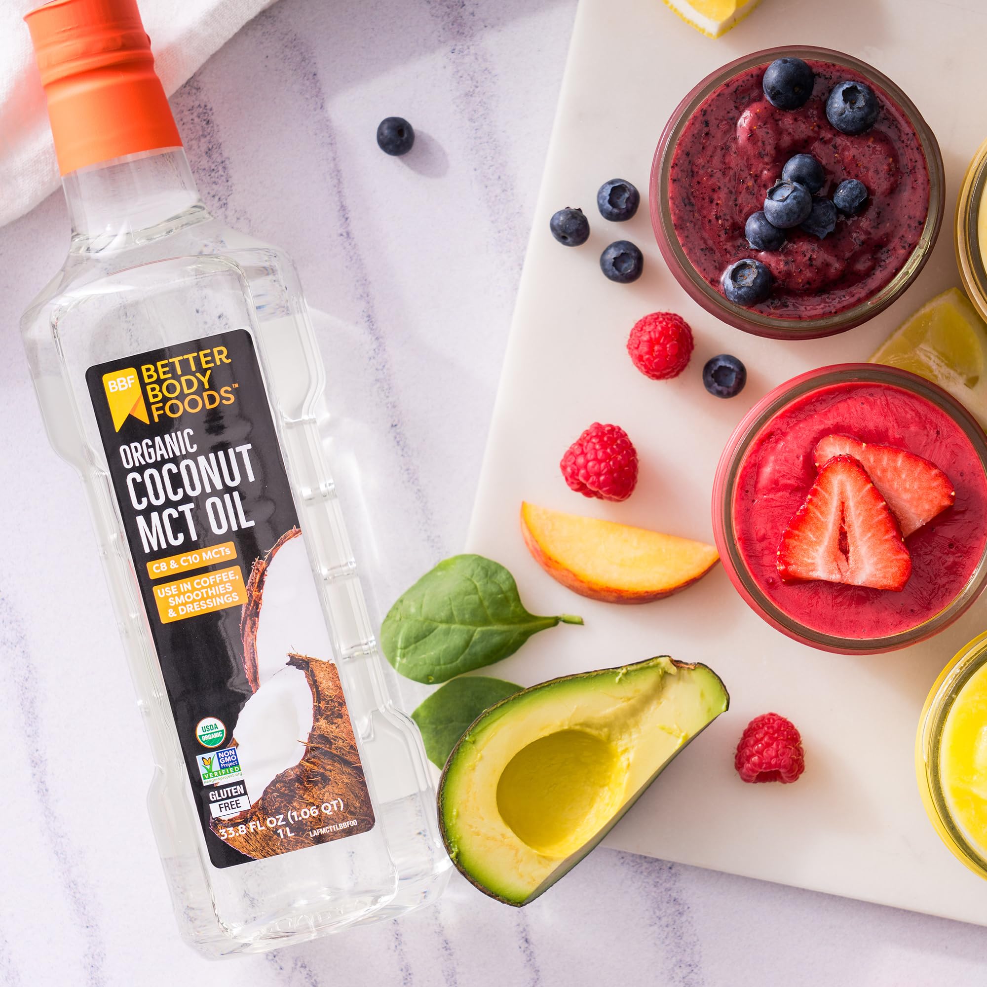 BetterBody Foods comparación en mano, tamaño práctico de 1 litro