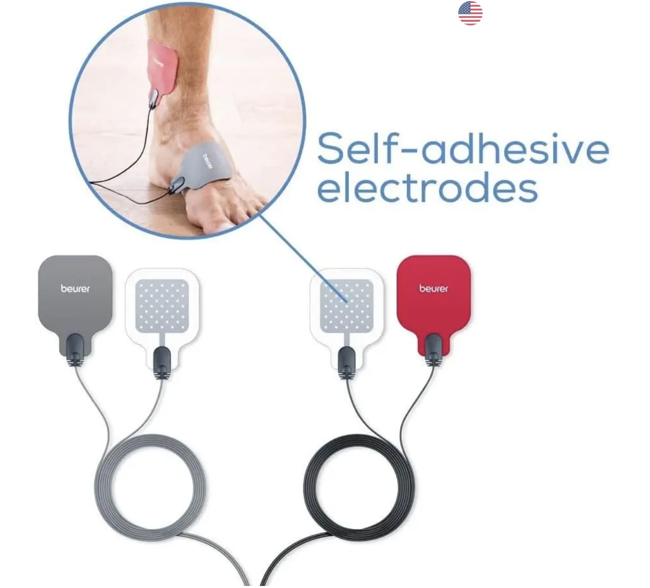 Beurer electrodos aplicados en espalda, uso cómodo y adaptación corporal