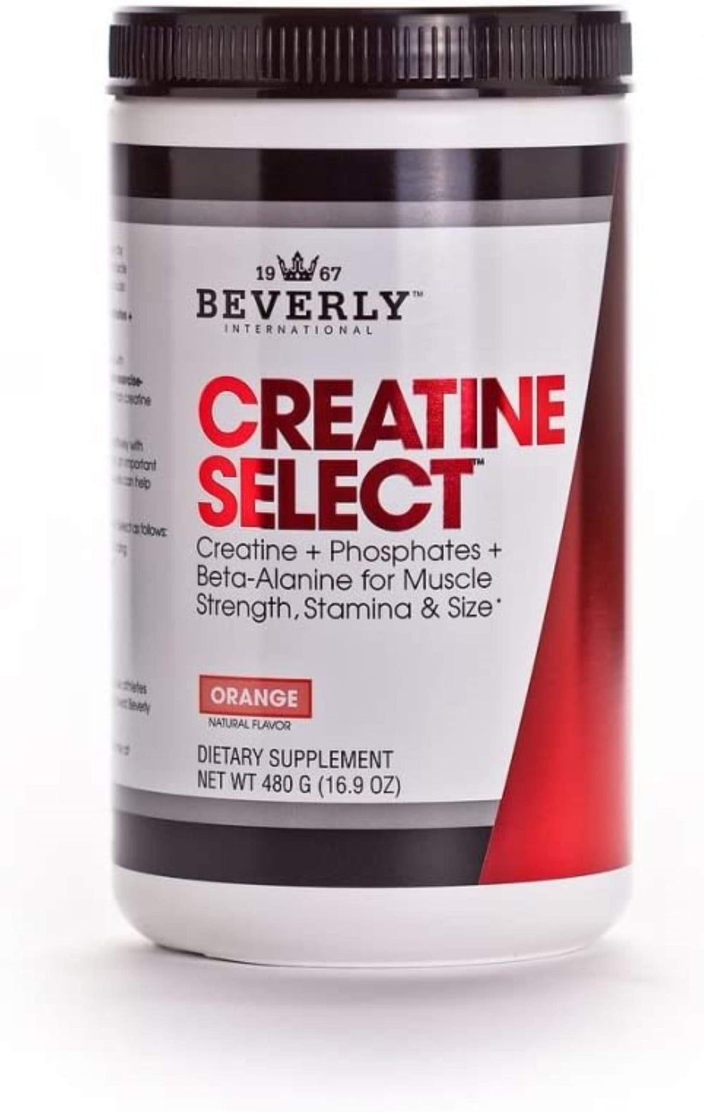 Beverly International Creatine Select frente del envase mostrando etiqueta clara y beneficios
