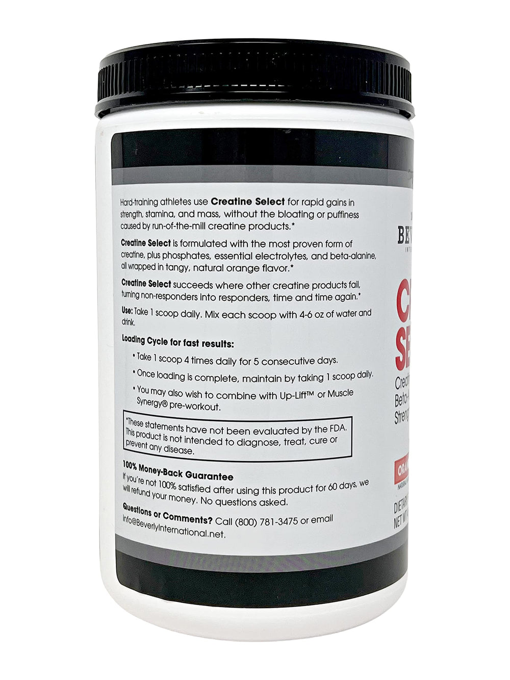 Beverly International Creatine Select disolviéndose en vaso para consumo previo al entrenamiento