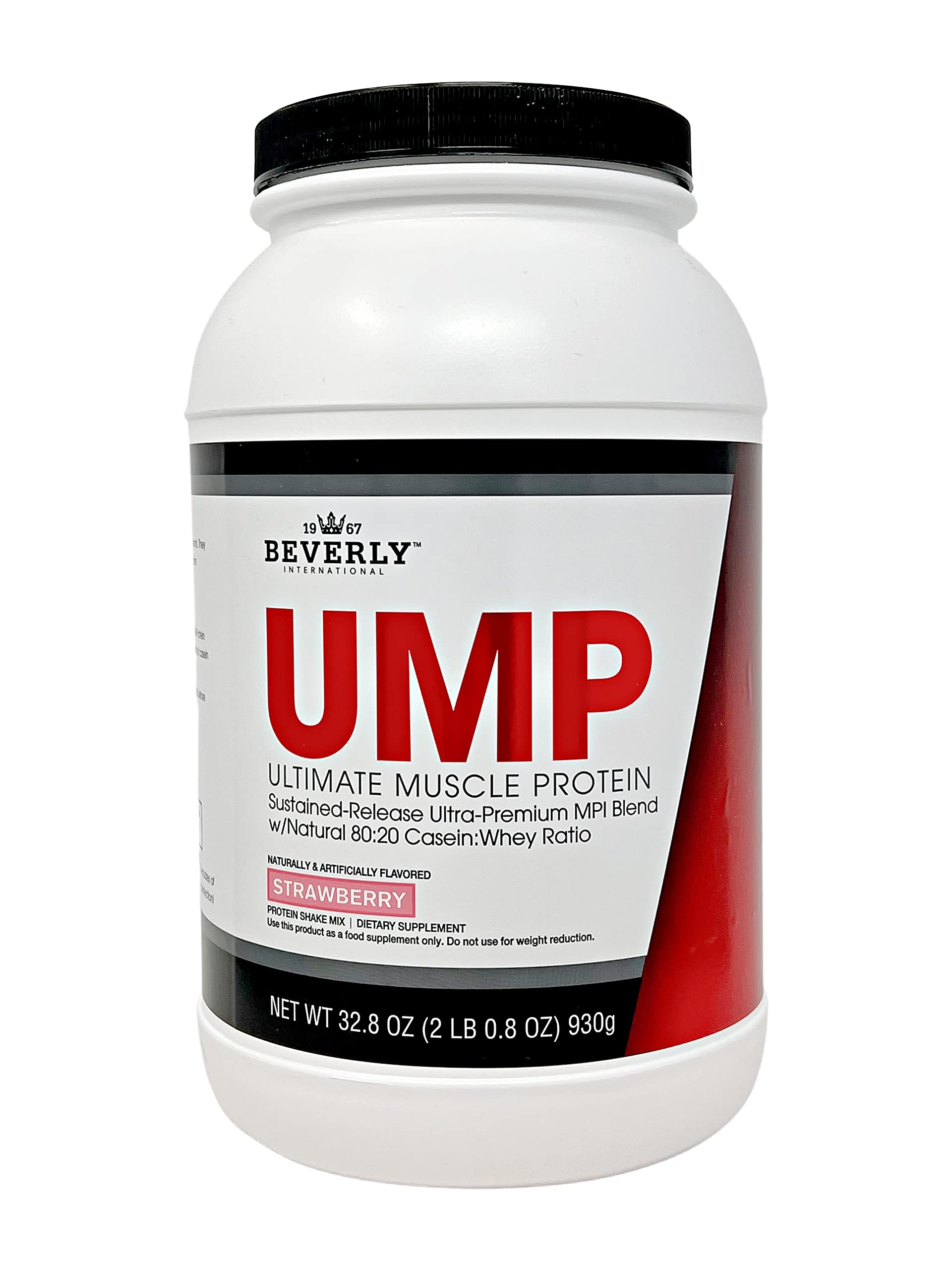 Beverly UMP bote frontal mostrando sabor fresa y tamaño 32.8 oz, claridad del envase