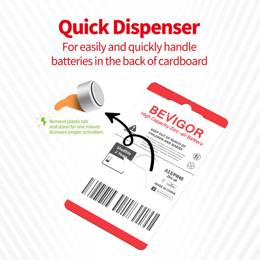 BEVIGOR detalle del dial para extraer pilas, acceso rápido y ordenado