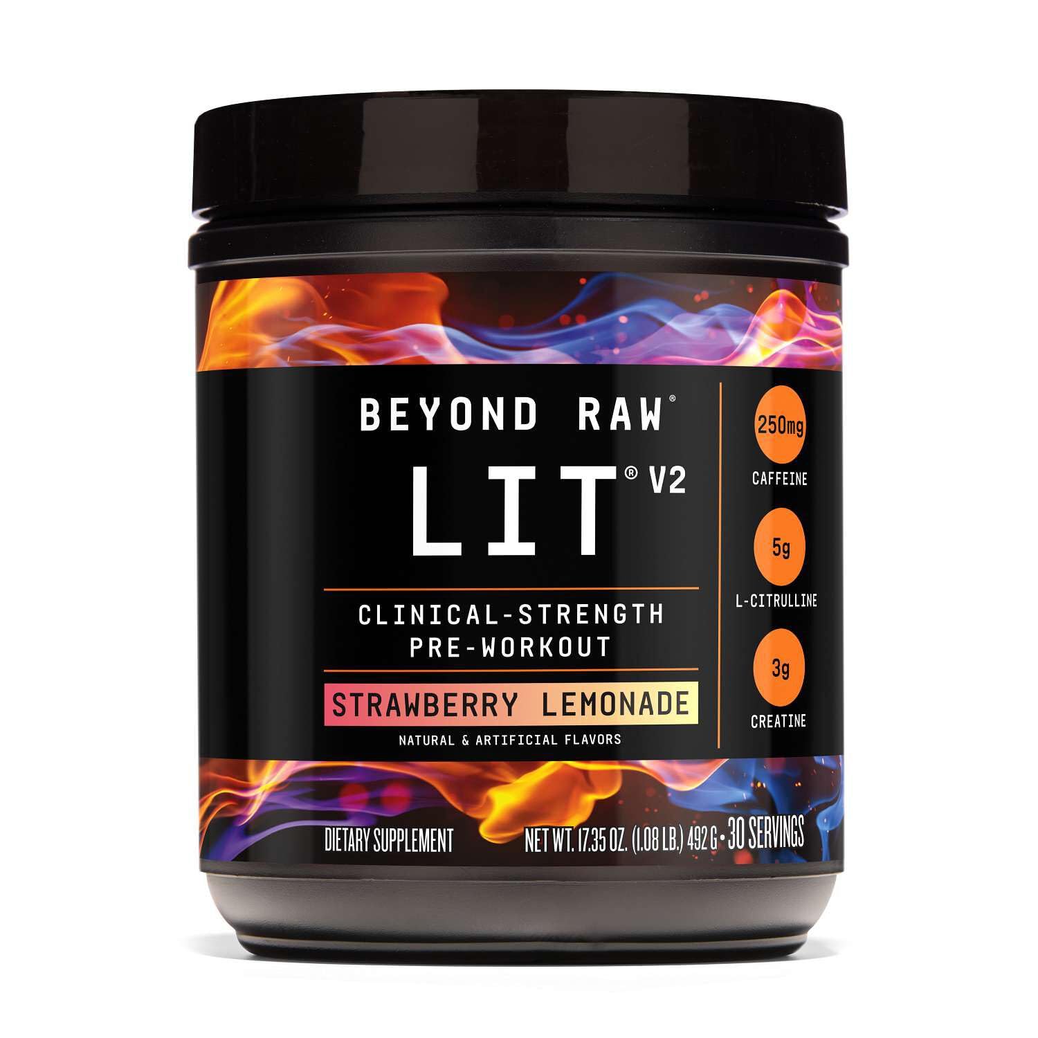 BEYOND RAW envase frontal mostrando la marca y beneficio de energía