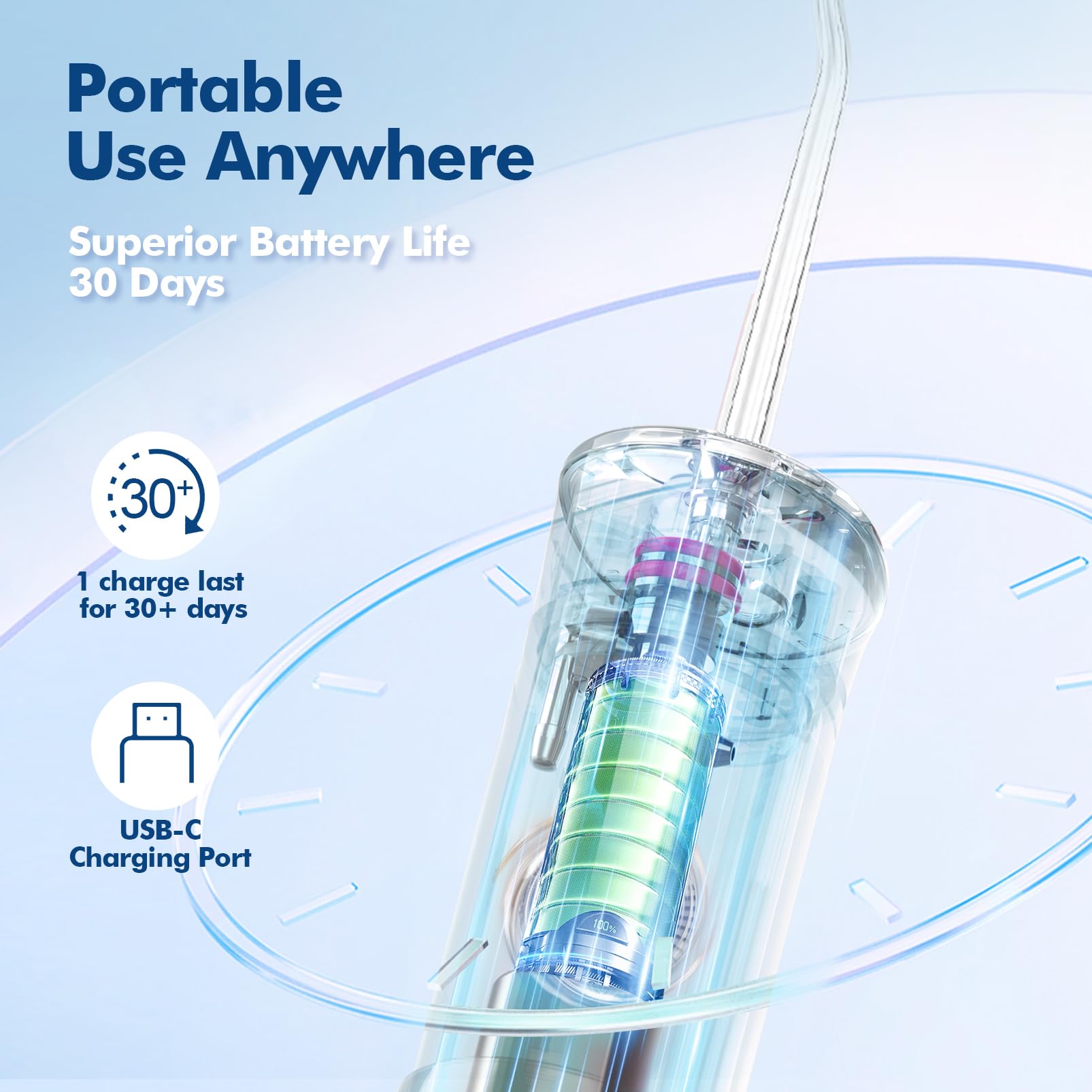 Bezvoi contenido del paquete con 6 boquillas, cable USB-C y funda para uso organizado