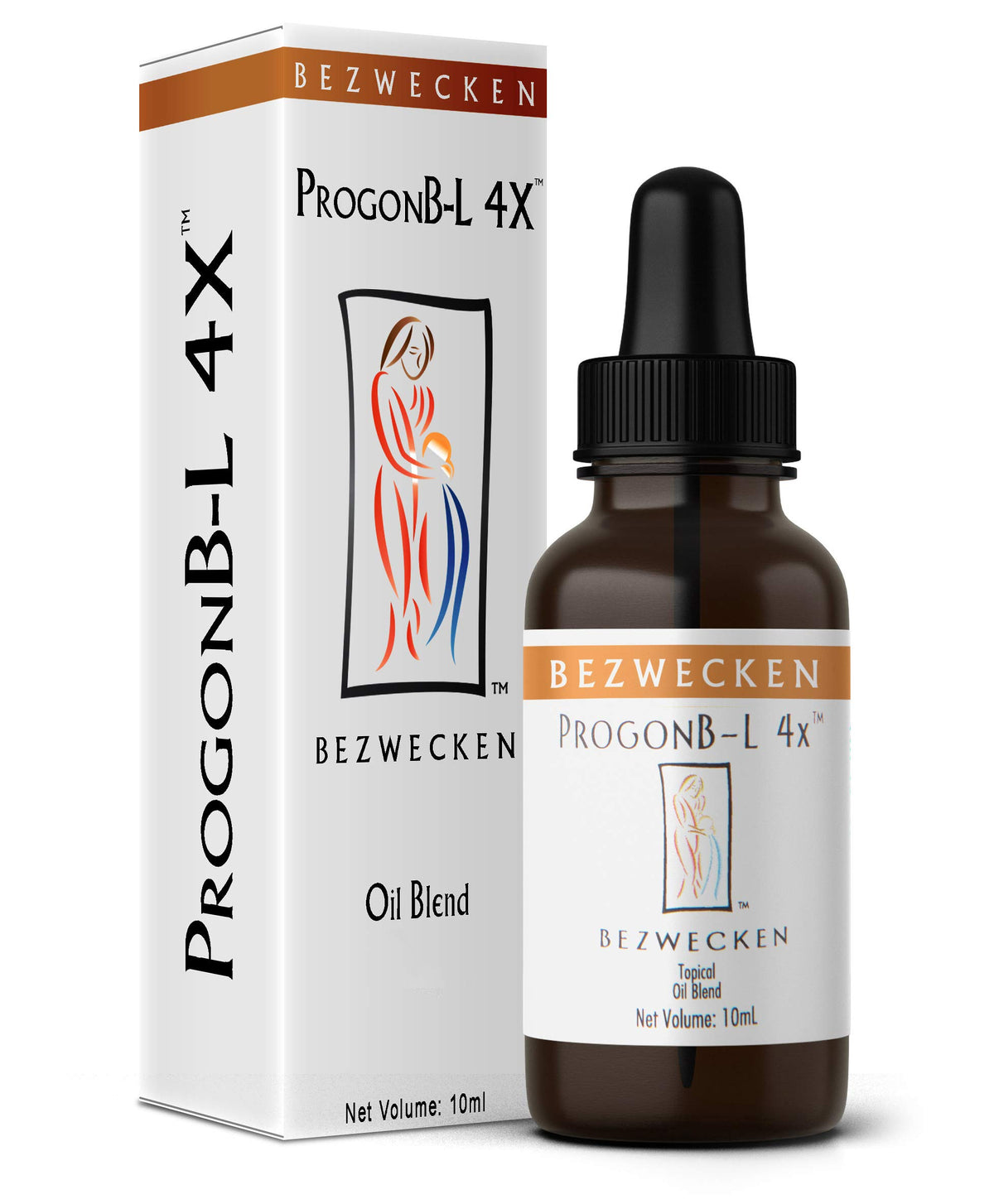 Bezwecken ProgonB-L 4X frasco frontal mostrando etiqueta y tamaño práctico