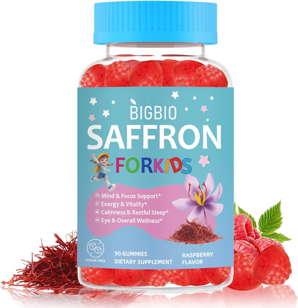 BIGBIO frontal del envase mostrando gominolas y beneficios para calma