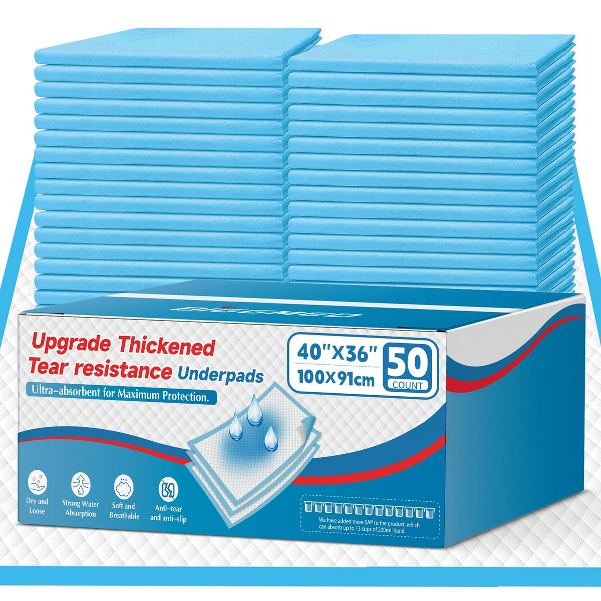 BIGGMED vista frontal del paquete muestra 50 protectores para mayor seguridad