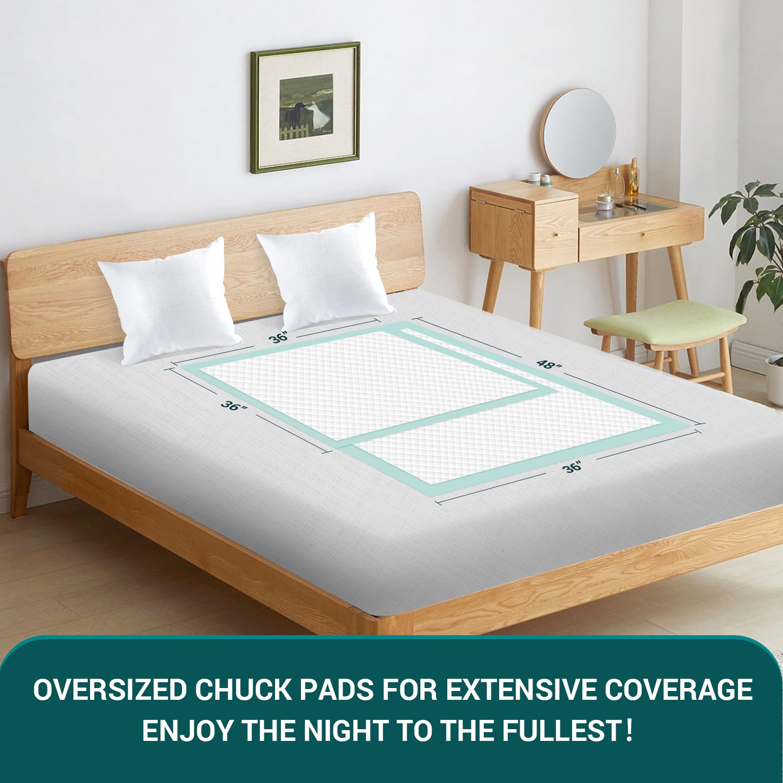 BIGGMED protector colocado en cama protegiendo colchón eficazmente