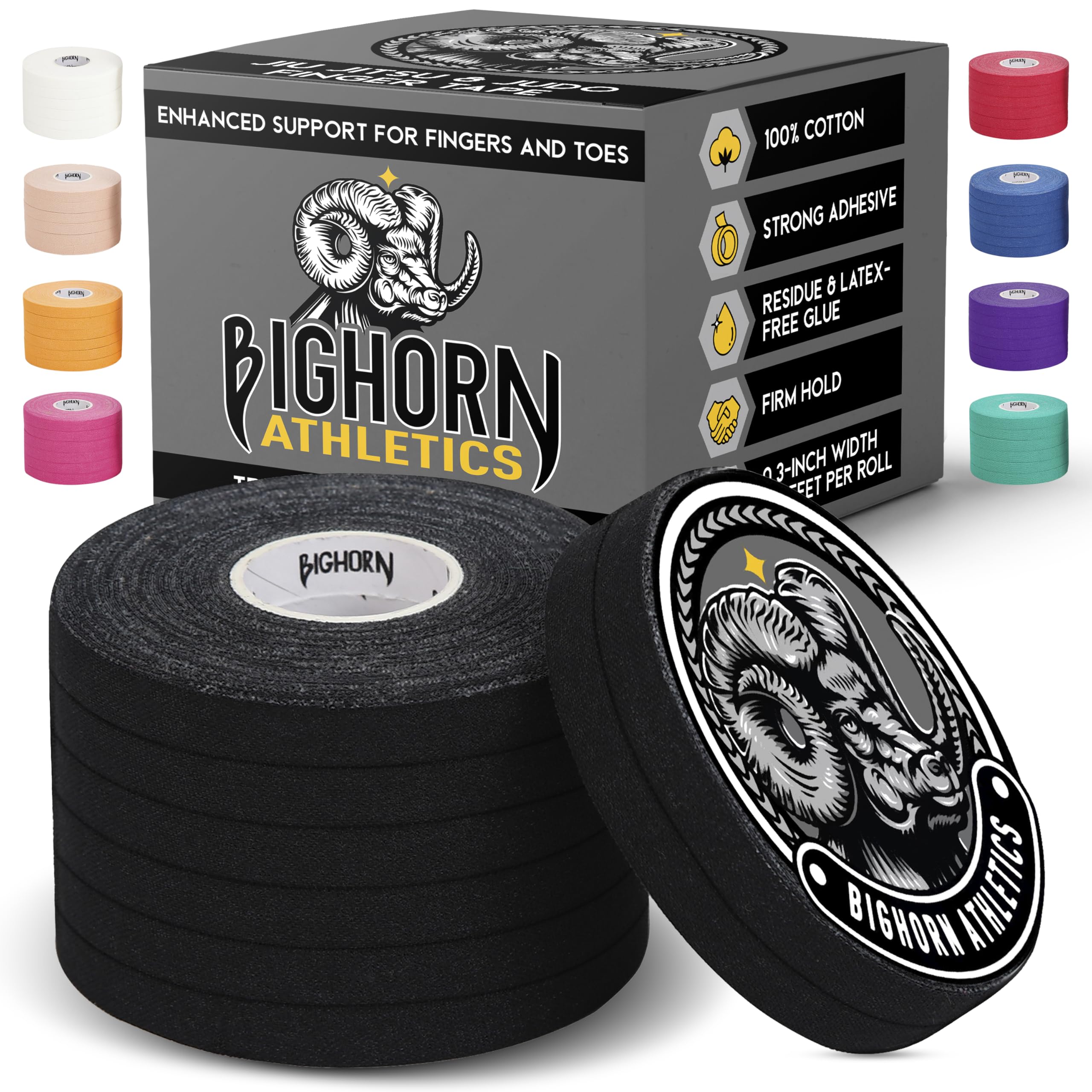 Bighorn Athletics caja frontal mostrando los ocho rollos y ahorro