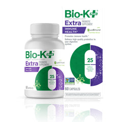 Bio-K Plus envase frontal mostrando diseño y beneficio de apoyo inmune