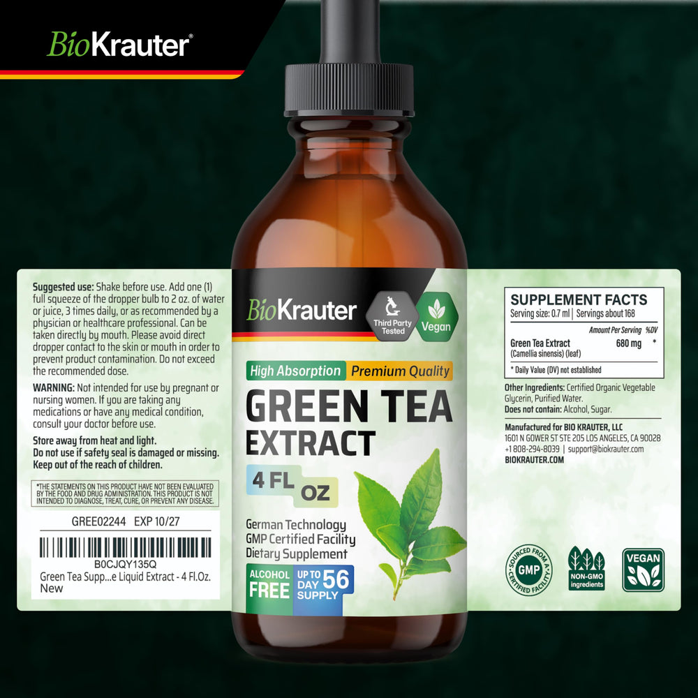BIO KRAUTER ambientación natural con hojas verdes, sensación de frescura