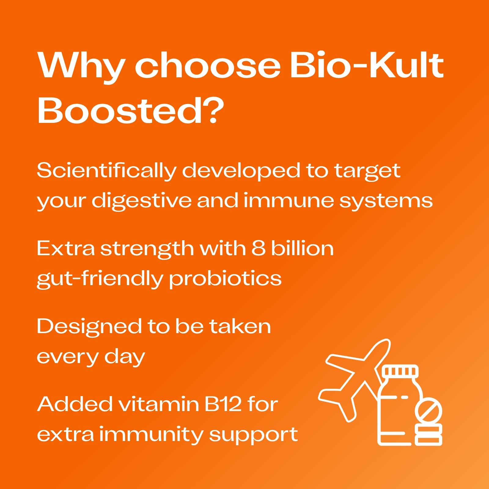 Bio-Kult cápsula en primer plano que revela forma y fácil ingestión