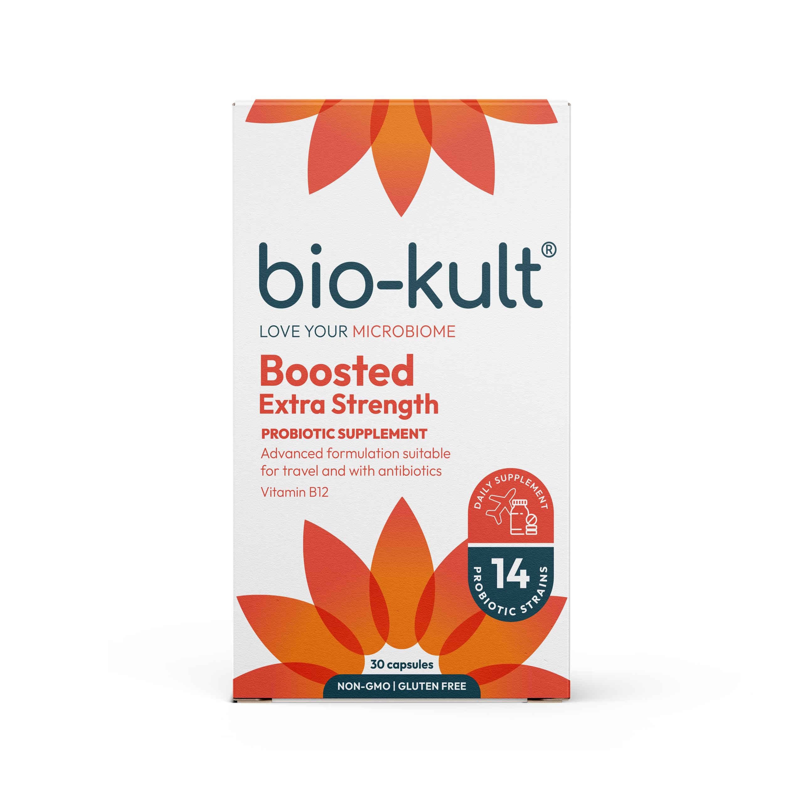 Bio-Kult envase frontal mostrando 30 cápsulas y beneficios