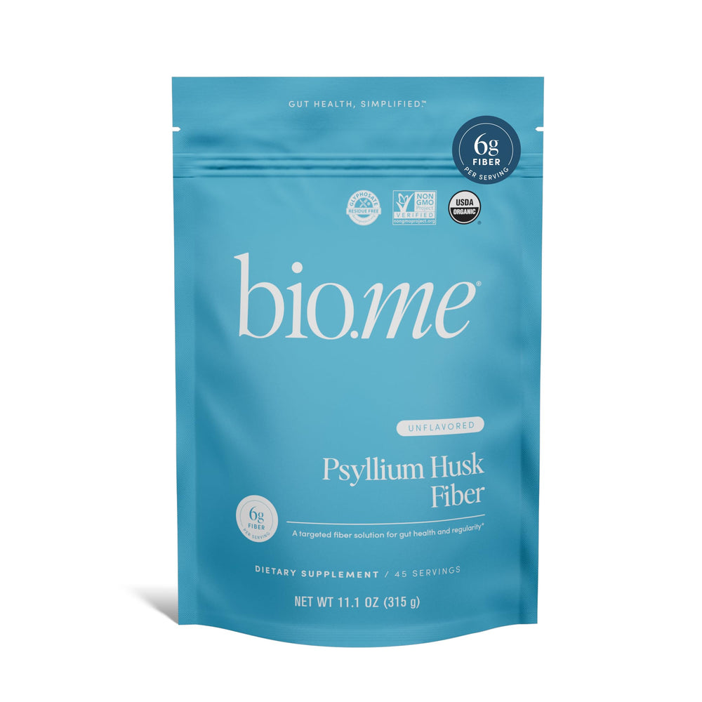 Bio.me envase frontal del producto que muestra 45 porciones y diseño claro