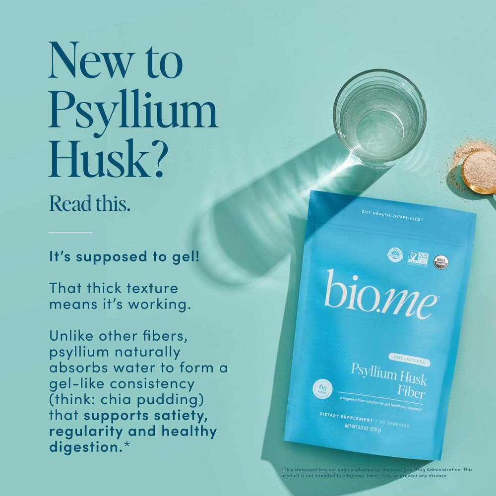 Bio.me gel de psyllium en vaso listo para beber, apoyo a la digestión