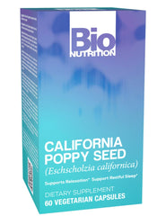 Bio Nutrition frasco frontal mostrando 60 cápsulas y beneficio de calma